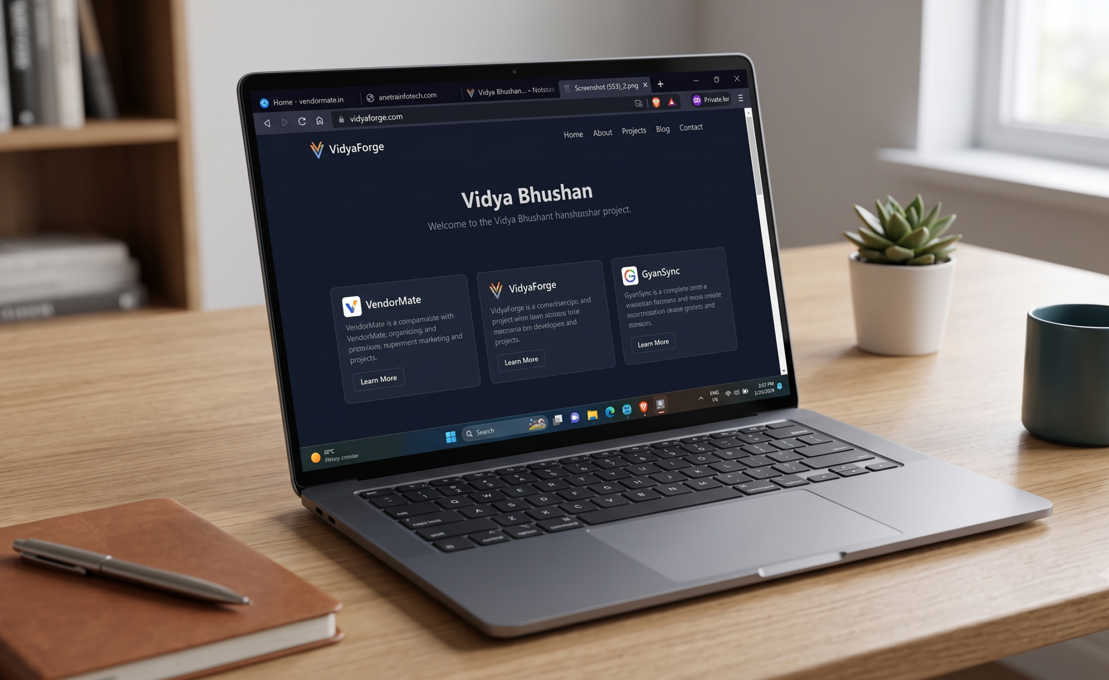Illustrative graphic representing the VidyaForge personal portfolio website